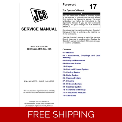 JCB 3DX SUPER, 3DX XTRA, 4DX LOADER SERVICE REPAIR MANUAL JCB 3DX SUPER, 3DX XTRA, 4DX LOADER SERVICE REPAIR MANUAL